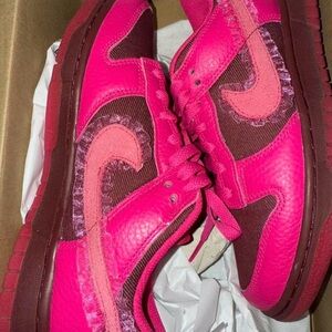 Nike Women's Vibrant Pink and Brown Sneakers